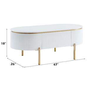 Daveigh - Coffee Table - White High & Gold