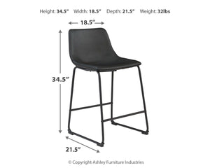 Centiar - Black - Upholstered Barstool (Set of 2)