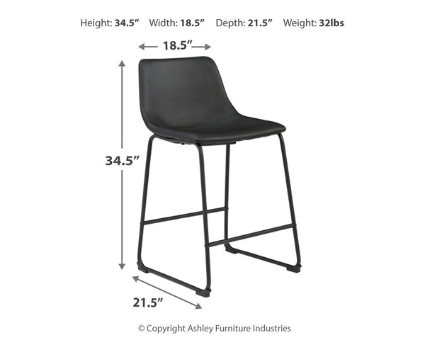 Centiar - Black - Upholstered Barstool (Set of 2)