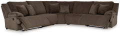 Experience unparalleled comfort with this reclining sectional. Itâ€™s a stylish and invitingly soft lookâ€”made all the more appealing by cozy corduroy cushions that feel great and add a touch of texture. The rich chocolate brown upholstery effortlessly b