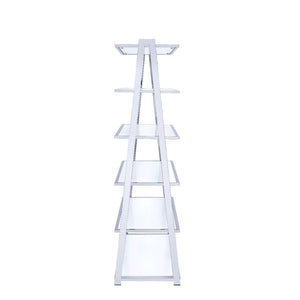 Coleen - Bookshelf - White High Gloss & Chrome