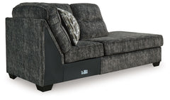 This right-arm facing corner chaise is made with polyester upholstery. Pairs with other items in the series to make a sectional.<br><br><b>Additional Dimensions</b><br><ul><li>Arm height: 27-"</li><li>Seat depth: 72-"</li><li>Seat height: 20-"</li><li>Top