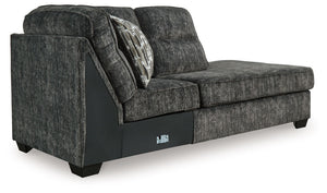 This right-arm facing corner chaise is made with polyester upholstery. Pairs with other items in the series to make a sectional.<br><br><b>Additional Dimensions</b><br><ul><li>Arm height: 27-"</li><li>Seat depth: 72-"</li><li>Seat height: 20-"</li><li>Top