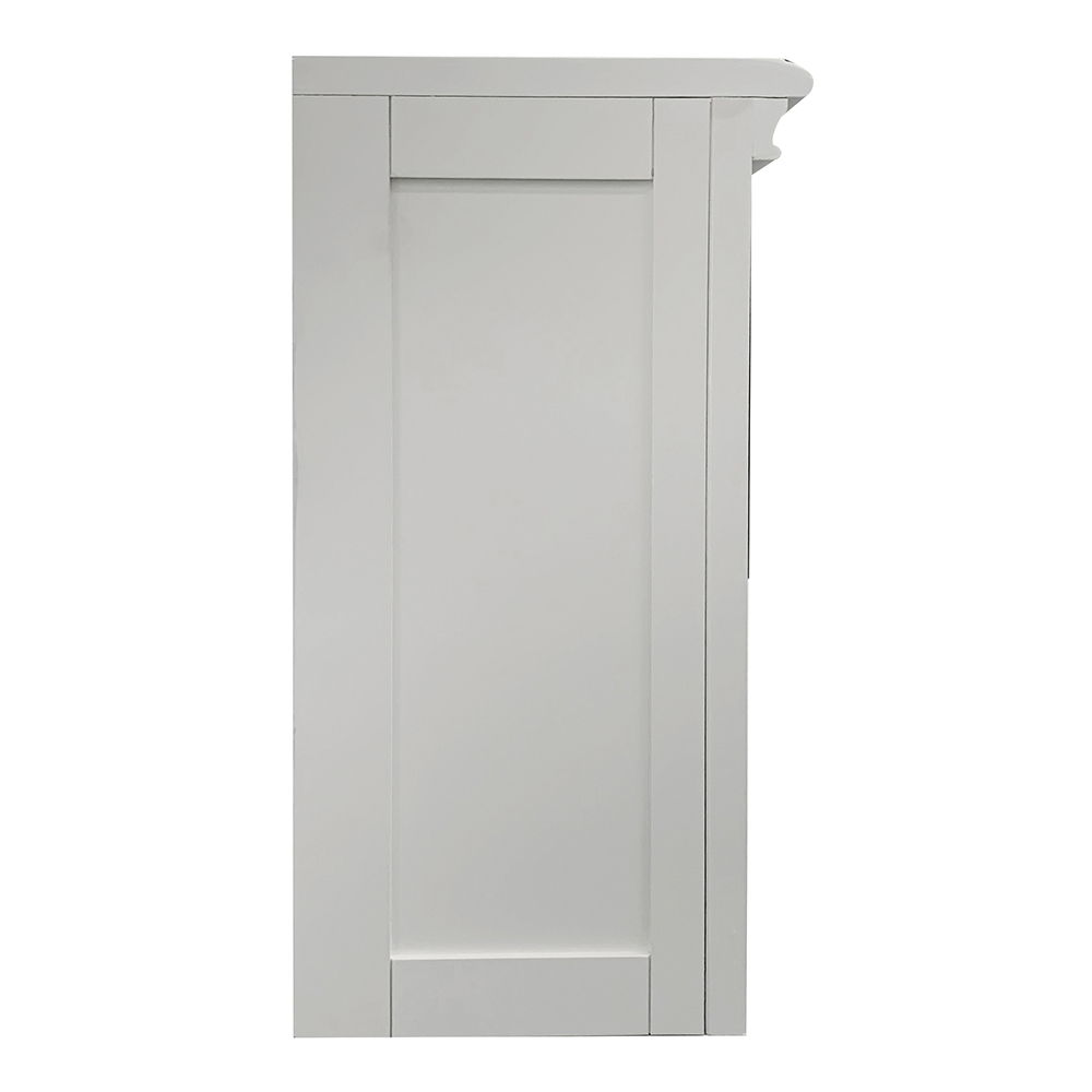 RF 1 Drw & 1 Shelf (2 Compartments) Drw) Fronts: Raised & Recessed Paneling Drawer: GLIDE Center Wood (Bottom), DT English, Knob: Metal Nickele Wooden Tapered Leg<br/><br/><b>Product Features</b><ul><li>Case: 1Pc/1Ctn</li><li>Finish: White</li><li>Style: 