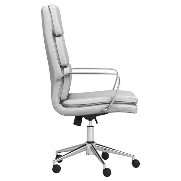 Ximena - Upholstered Adjustable High Back Office Chair - White