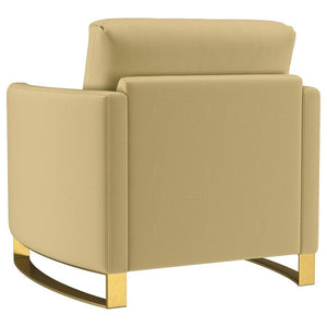Corliss - Upholstered Curved Track Arm Chair - Camel