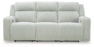 Forest Lake - Alloy - Power Reclining Sofa With Adj Headrest
