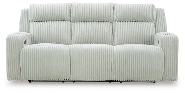 Forest Lake - Alloy - Power Reclining Sofa With Adj Headrest