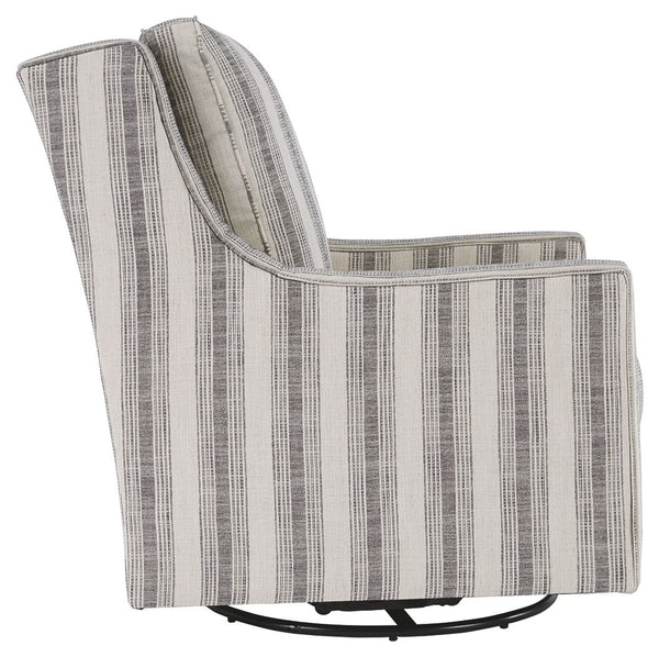 Kambria - Ivory / Black - Swivel Glider Accent Chair