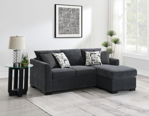 Storey - Upholstered Sleeper Sectional Chaise Sofa - Dark Gray