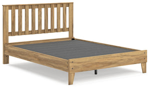 Bermacy - Light Brown - Queen Platform Panel Bed