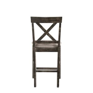Martha II - Counter Height Chair (Set of 2) - Tan Linen & Weathered Gray