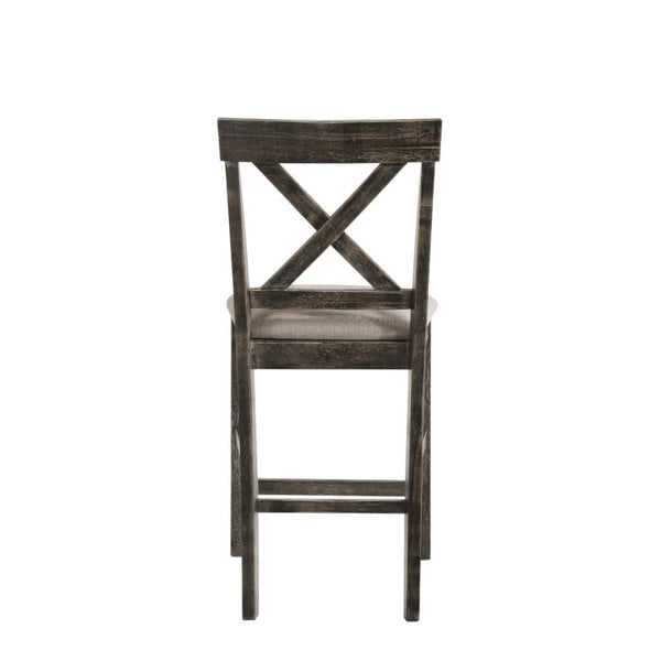 Martha II - Counter Height Chair (Set of 2) - Tan Linen & Weathered Gray