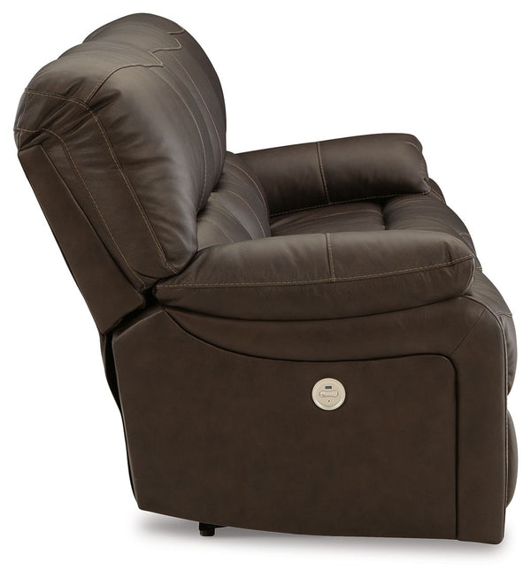 Leesworth - Dark Brown - Power Reclining Sofa