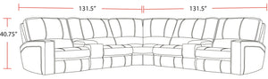 Rockford - 7 Piece Modular Power Reclining Sectional With Power Adjustable Headrests - Verona Saddle
