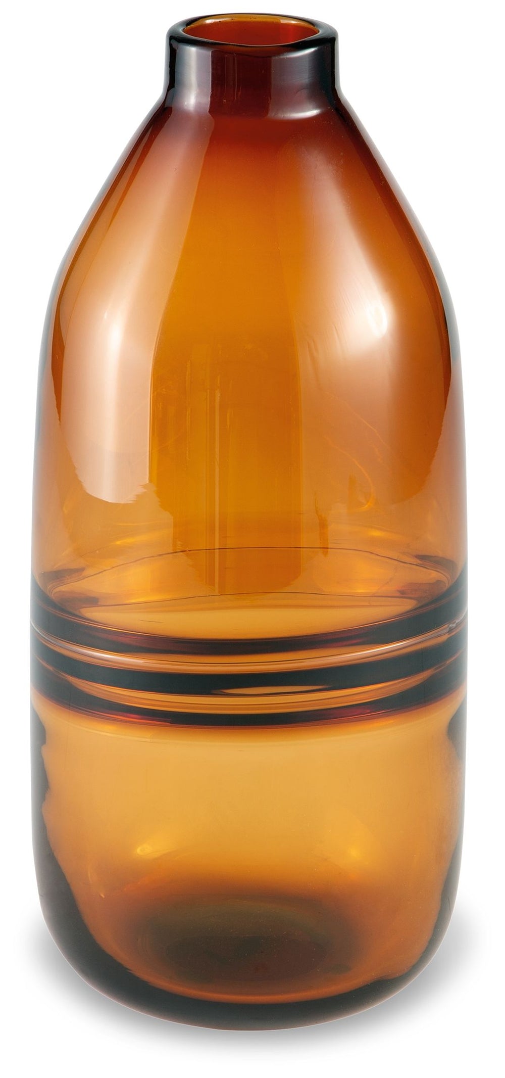 Polish off your patio dining table or office bookshelf with the unassuming-yet-impactful styling of this vase. Its amber finish provides an opaque pop of color to your contemporary decor. Subtle in design, use this vase to punctuate the end of a mantel. O
