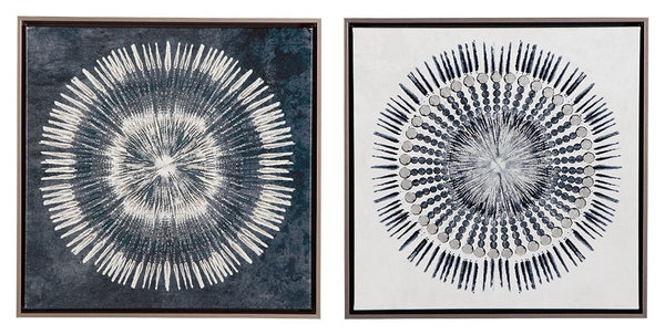 Dynamic duo. Sporting an organic abstract and watery, wonderful palette, this 2-piece framed wall art set is a natural fit for virtually any space.<br/><br/><b>Product Features</b><ul><li>Framed gallery wrapped canvas</li><li>Giclee reproduction</li><li>S