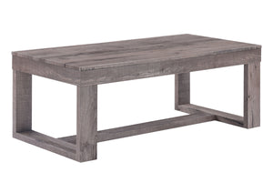 Infuse your living room with a touch of rustic elegance with this distinctive cocktail table set. Crafted with a weathered wood finish, the robust, clean-lined design exudes simplicity and strength, creating a harmonious blend of rustic charm and contempo