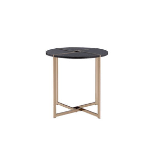 Bromia - End Table - Black & Champagne - 24-"<br/><br/><b>Product Features</b><ul><li>Case: 1Pc/1Ctn</li><li>Finish: Black & Champagne</li><li>Style: Contemporary</li><li>Materials: Metal, Veneer, Composite Wood</li></ul><br/>