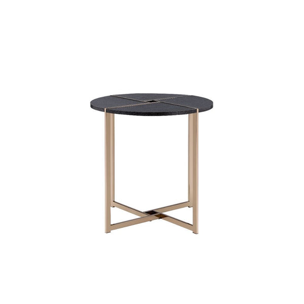 Bromia - End Table - Black & Champagne - 24-"<br/><br/><b>Product Features</b><ul><li>Case: 1Pc/1Ctn</li><li>Finish: Black & Champagne</li><li>Style: Contemporary</li><li>Materials: Metal, Veneer, Composite Wood</li></ul><br/>