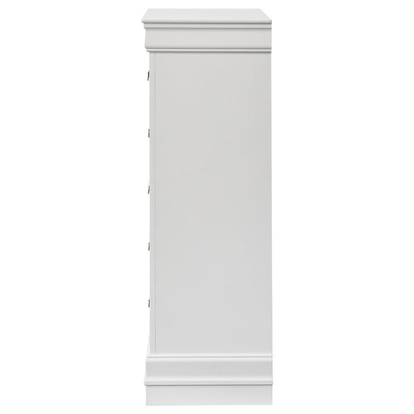 Louis Philippe - 5-Drawer Bedroom Chest - White