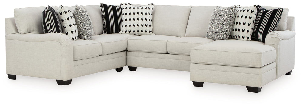 Innovatively recalling classic English countryside motifs for the current age, this sectional with chaise transforms your space with a charming approach to comfort. Its dove gray upholstery acts as a clean foundation for your modern farmhouse aesthetic. D