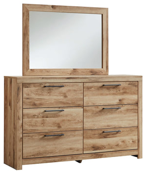  refined to perfection. This dresser with mirror brings cozy outdoor vibes to your bedroom with its warm and inviting golden rustic finish. Antiqued gunmetal handles adorn the six drawers on its framed front