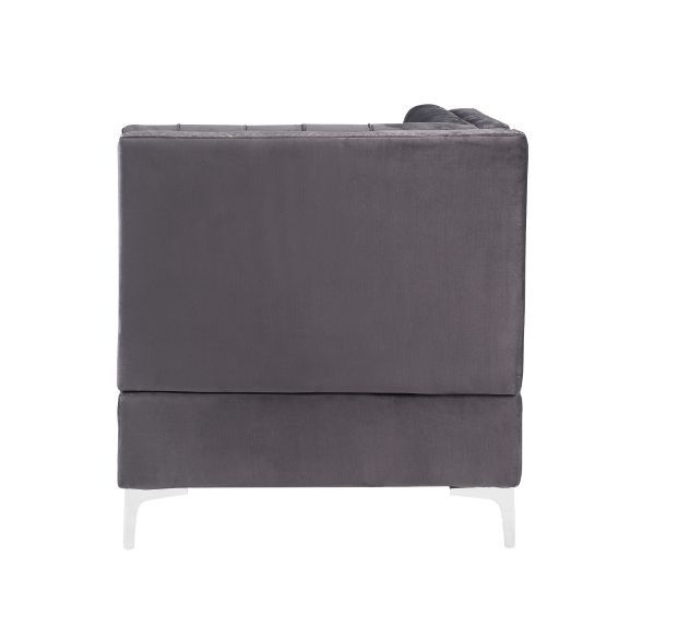 Nothing screams luxury like this Jaszira modular upholstery group. Each piece is enveloped in a luxurious velvet upholstery and showcasing button tufting, and a nail head trim accent for a tailored touch. Foam padding offers comfortable cushioning. Design