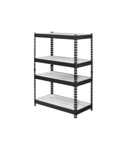 Personfiy your workplace with some bold, clear and strong accessories. The Decmus Bookshelf has a black metal frame with simple hollow out carved patterns for a modern industrial look. It is outfitted with adjustable shelves that allow more flexible use o