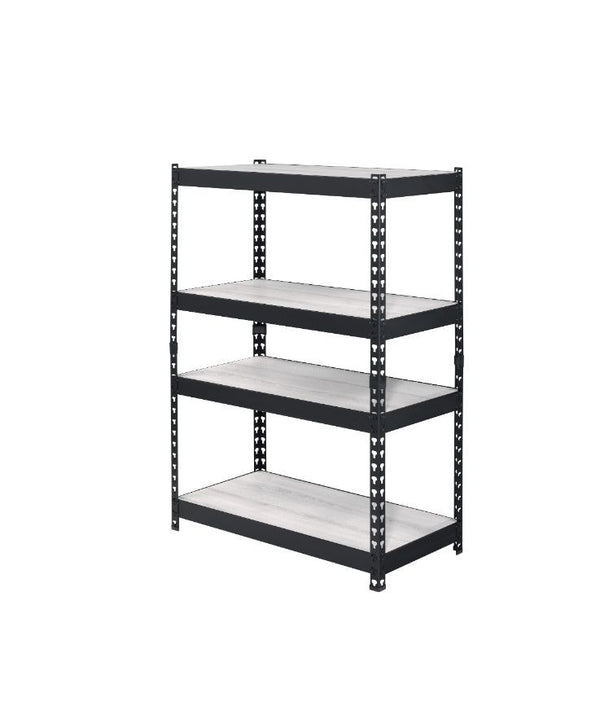 Personfiy your workplace with some bold, clear and strong accessories. The Decmus Bookshelf has a black metal frame with simple hollow out carved patterns for a modern industrial look. It is outfitted with adjustable shelves that allow more flexible use o