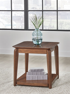  its softly rounded top and tapered legs offer a mid-century appeal well-suited to styles from modern to eclectic. And with a lower shelf for dis