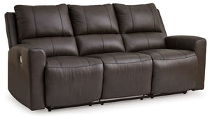 Experience modern luxury with this power reclining sofa. The soft-to-the-touch leather and faux leather upholstery brings ultimate relaxation at a price you can afford. With sleek arms and a plush, pillowy back, the sofa merges comfort and support with a 