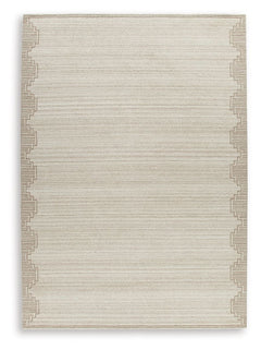 Dress up any floor with the tastefully approachable design of this rug. Its distinctive stepped border pattern, rendered in versatile neutrals, creates a subtly eye-catching look that brings modern elegance to any casual space. Crafted from wool with a ge