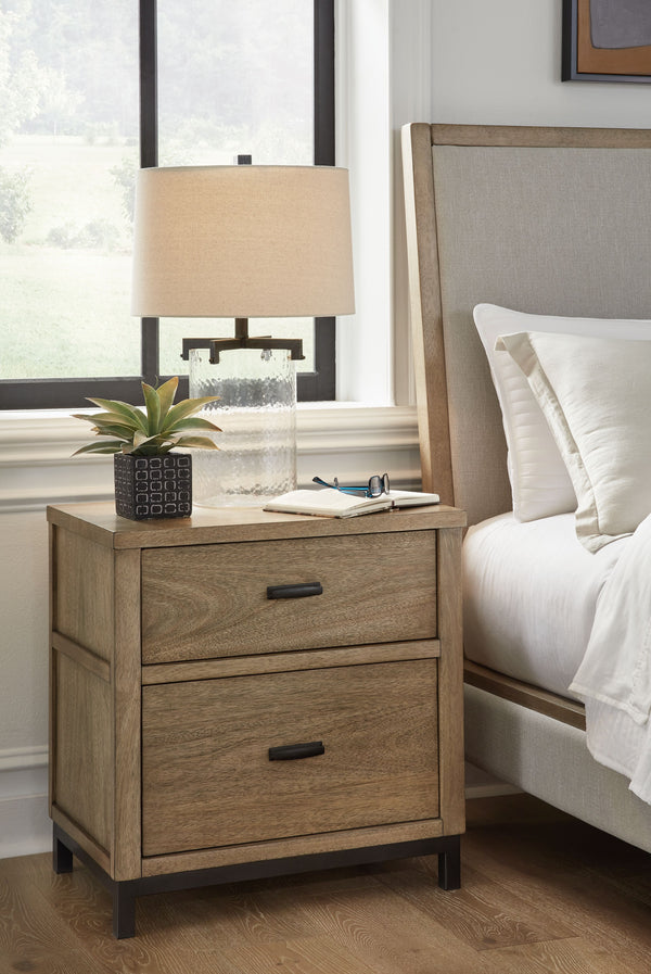  this nightstand takes a relaxed approach to refinement. Its mixed-material design brings a trendy urban-chic feel to your bedtime routines
