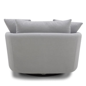 Boomer - Large Swivel Chair With 2 Toss Pillows (Set of 2) - Dove Gray