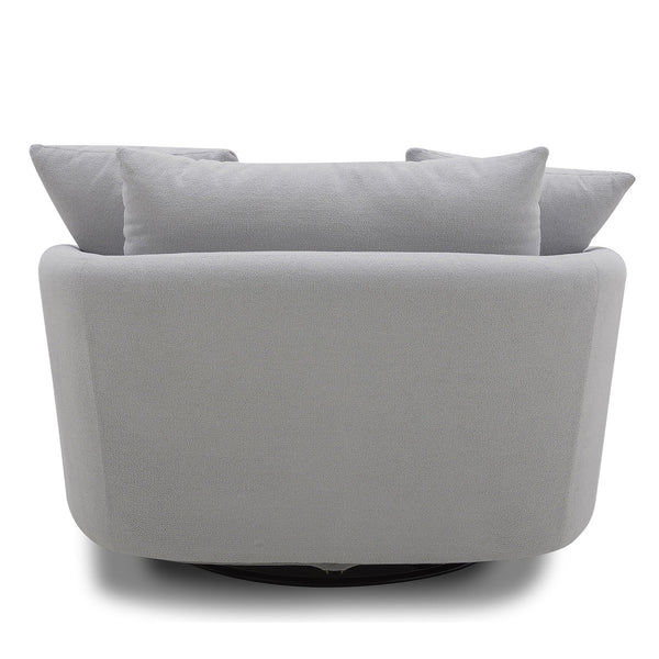 Boomer - Large Swivel Chair With 2 Toss Pillows (Set of 2) - Dove Gray