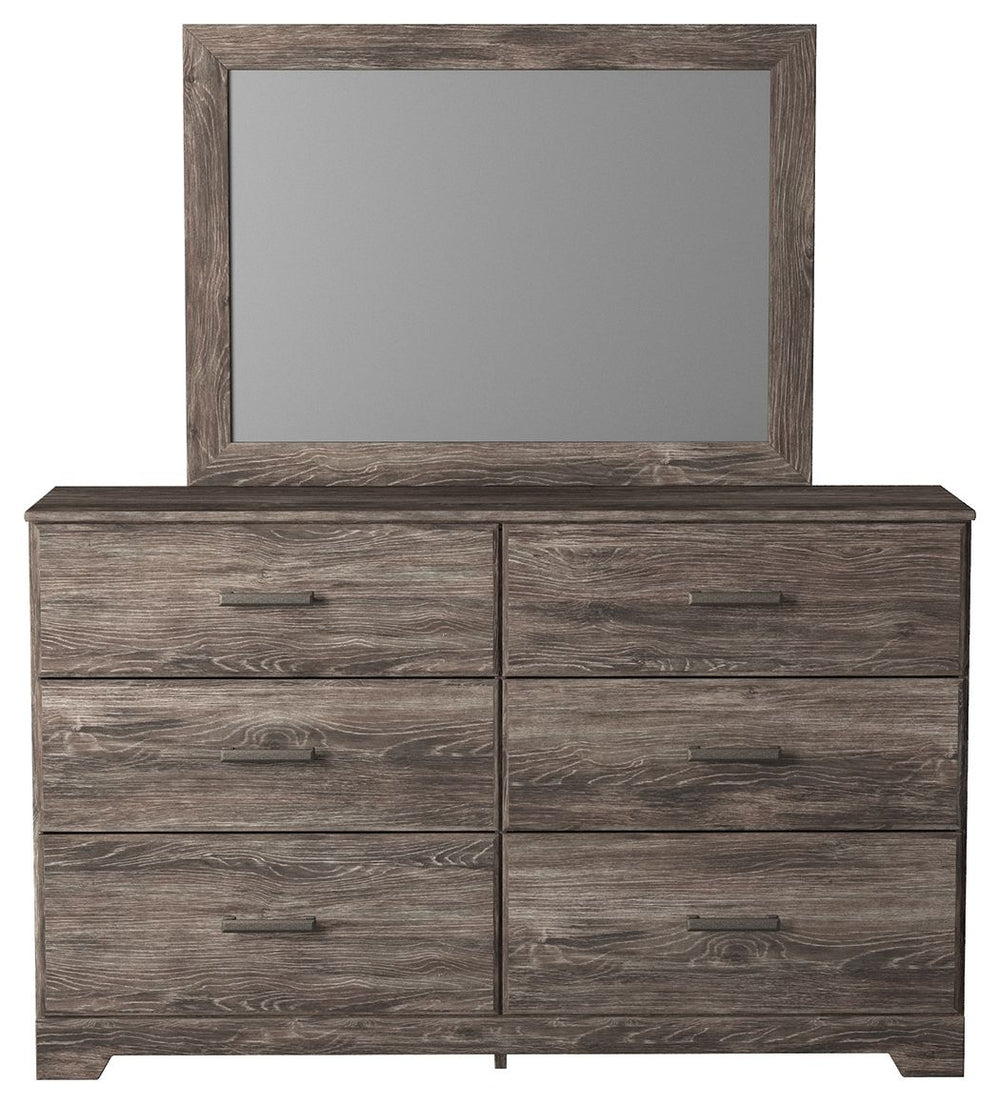 Ralinksi - 6 Pc. - Dresser, Mirror, King Panel Bed, 2 Nightstands - Gray