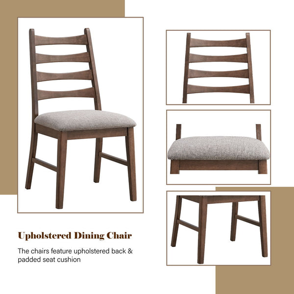 Mayah - Side Chair (Set of 2) - Gray Linen & Walnut Finish