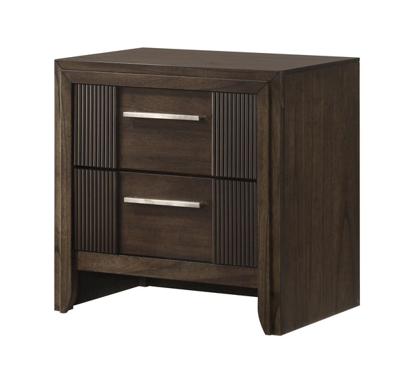 Create a warm and inviting retreat with this beautifully crafted bedroom ensemble, where timeless design meets modern functionality. Featuring a rich wood finish and sleek, linear details, this collection strikes the perfect balance between rustic charm a