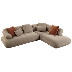  this sofa redefines luxury. The plush design and accompanying accent pillows enhance its inviting appeal
