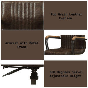 Joslin - Executive Office Chair - Distress Chocolate Top Grain Leather