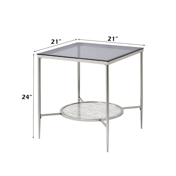 Adelrik - End Table - Glass & Chrome Finish