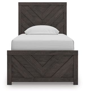 Prendonea - Charcoal - Twin Panel Bed