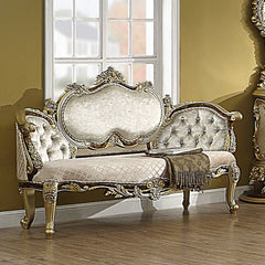 Crystal Button Tufted Wing Back Hand Paint Finish