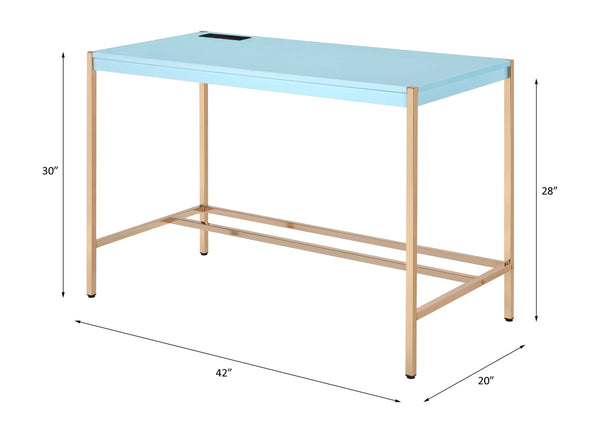 Midriaks - Writing Desk - Baby Blue & Gold Finish