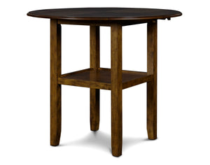 Gia - 3 Piece Dining Set (Counter Drop Leaf Table & 2 Chairs) - Brown - Faux Leather