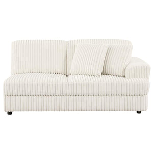  this piece includes two pillows for added support and coziness