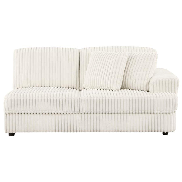  this piece includes two pillows for added support and coziness