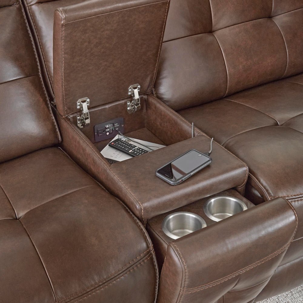 Bring upscale elegance to your living area with the Canterbury Power Zero Gravity Reclining Sectional. This gorgeous modular six piece unit is covered in gorgeous, supple leather with a custom match and adorned with a custom tufted stitch. You and yours w