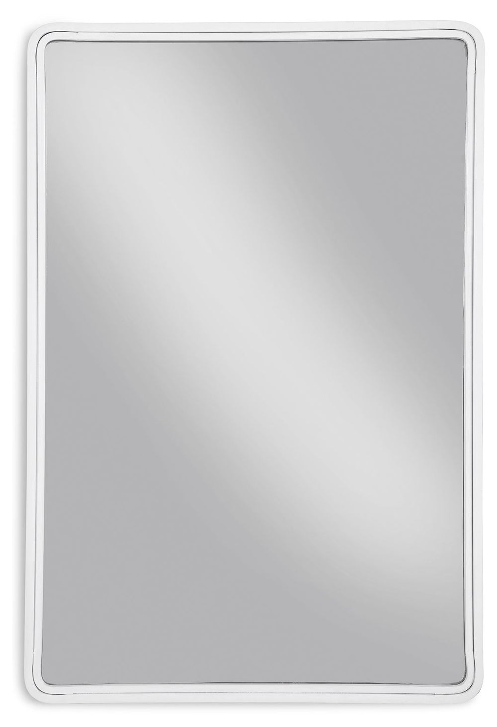 A clear reflection of your good taste, the simple shape of this mirror is given depth and dimension with the addition of a thick metal frame. A simple white finish gives it the perfect modern appeal. This piece is just right in a hallway, powder room, or 